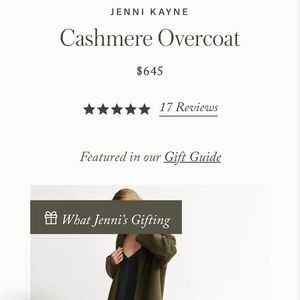 Jenni Kayne Cashmere Overcoat Small Olive NWT